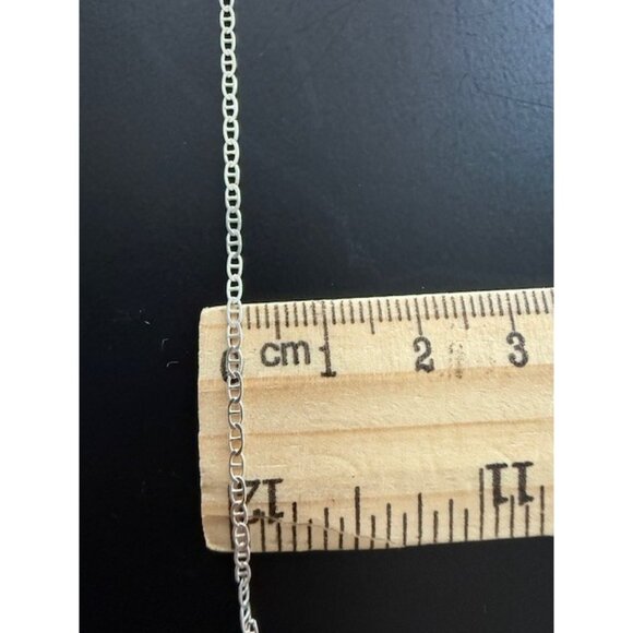 P. LUX 925 Sterling Silver Italy Flat Mariner Link Bracelet 7 in Jewelry Dainty - Picture 7 of 10